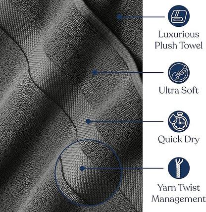 Delara Organic Cotton Luxuriously Plush Bath Sheet Pack of 4 | GOTS & OEKO-TEX Certified | Premium Hotel Quality Towels | Feather Touch Technology|650 GSM Long Staple|Soft, Quick Dry & Ultra-Absorbent