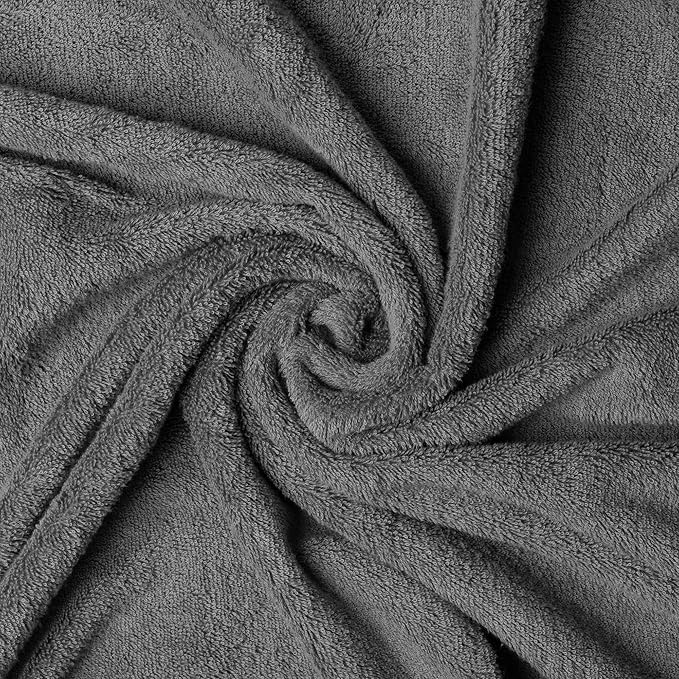 Melissa Linen, 4 Piece Washcloth, 100% Turkish Cotton Towel Set for Bath and Kitchen, 12 in x 12 in, Absorbent, Quick Dry, Durable and Soft, Wash Rags, Dark Gray