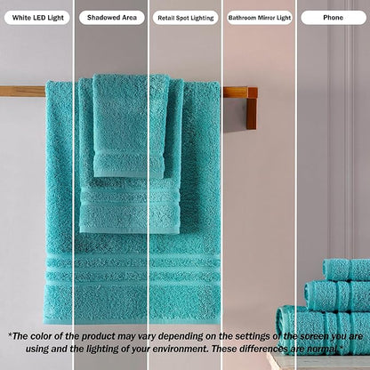Teal Turquoise Washcloth Linen Set Premium Original Turkish Cotton, Hotel Quality for Maximum Softness & Absorbency for Face, Hand, Kitchen & Cleaning