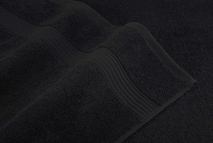 American Veteran Towel, 6 Piece Towel Set for Bathroom, 100% Cotton Turkish Bathroom Towels, 2 Bath Towels 2 Hand Towels 2 Washcloths, Black