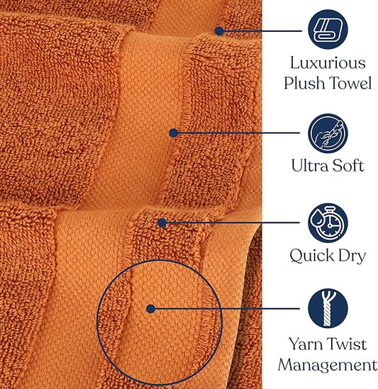 Delara Organic Cotton Luxuriously Plush Washcloths Pack of 6 | GOTS & Oeko-TEX Certified | Premium Quality Face Towels | Feather Touch Technology|650 GSM Long Staple|Soft, Quick Dry & Ultra-Absorbent