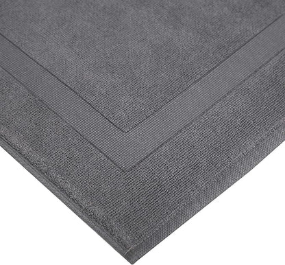 Bumble Towels Bliss Luxury 2 Pack Banded Bath Mats - 22" x 34" - Premium Quality Bath Mat Set - 1000 GSM - Soft Combed Cotton, Absorbent (Slate)