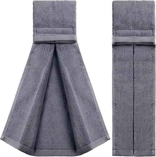 Shimeyao 2 Pcs Cotton Sports Football Towel with Closure Pitching Football Sweat Towel for Sports Gym Men Women Accessories(Gray,Classic)