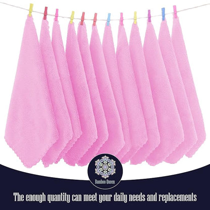 16 Pack Baby Washcloths - Luxury Coral Fleece - Extra Absorbent and Soft Wash Clothes for Newborns, Infants and Toddlers - Suitable for Sensitive Skin and New Born-Baby Shower-Frozen Berry,10x10 Inch