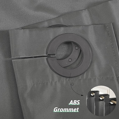 Furlinic No Hook Long Shower Curtain 78 Length,Soft Polyester Fabric Wahable Shower Curtain Liner,Modern Hotel Spa Style Bathroom Curtains with 10 Plastic Built-in Grommets,Dark Grey 72x78 Inch