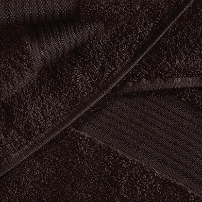 Belizzi Home 100% Cotton Towel Set, Contains 6 Bath Towel, 6 Hand Towel, 12 Wash Cloth - Compact Absorbent Lightweight & Quickdry Towels for Bathroom - 24 Piece Bathroom Towel Set - Chocolate Brown