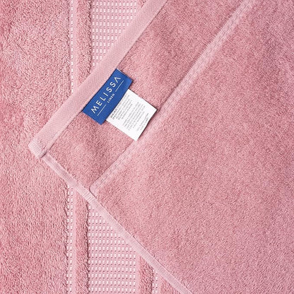 Melissa Linen, Fingertip Towels 4 Pack, 100% Turkish Cotton, Small Hand Towels for Body and Face, 12 x 18 in, Soft and Absorbent, Quick Dry, (Pink Fingertip Hand Towels)