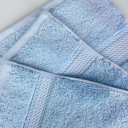 BLUENILEMILLS Madison Egyptian Cotton Towels, Towel Set for Bathroom, Shower, Hotel, Plush, 800 GSM, Highly Absorbent and Ultra-Soft Towels, Bath Essentials, 8 Piece Assorted Towel Set, Light Blue