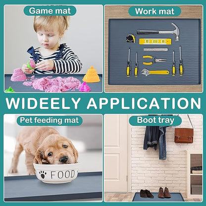 URMONA Waterproof Silicone Under Sink Mat 34'' x 22'' Shelf Liner for Kitchen and Bathroom, Cabinet and Counter Protector, Storage and Organizers, Litter Mat, Pet Cat Puppy Essentials(Khaki)