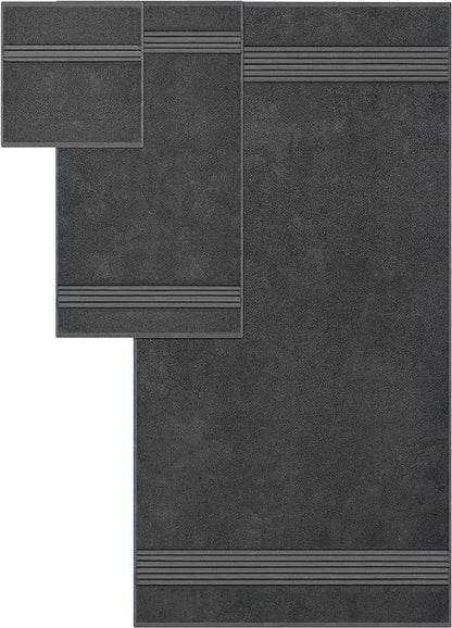 Utopia Towels 8 Piece Premium Towel Set, 2 Bath, 2 Hand, and 4 Washcloths, 100% Ring Spun Cotton, Highly Absorbent Towels for Bathroom, Sports, and Hotel, Grey