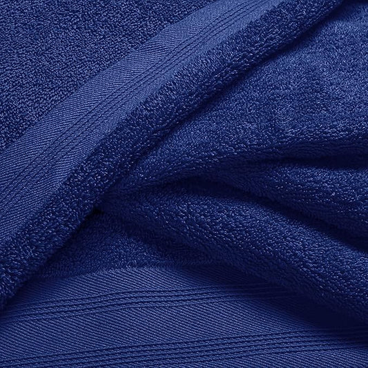 Ultra Soft 3 Pack Cotton Towel Set, Contains a Bath Towels 28x55 inch, a Hand Towels 16x24 inch & a Wash Coths 12x12 inch, Ideal Everyday use, Compact & Lightweight - Navy Blue, Medium