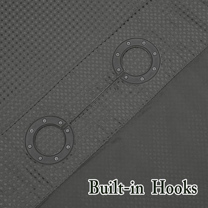 Gibelle Stall Small Shower Curtain 36x74, Waffle Weave Shower Curtain with Snap-in Fabric Liner Set, No Hooks Needed, Hotel Style with Mesh Top Window, Charcoal Grey