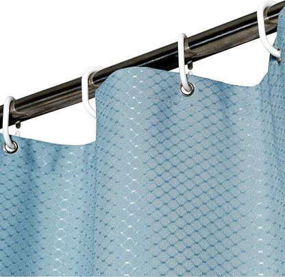 AooHome Extra Long Waffle Weave Shower Curtain, Fabric Bath Curtain with Weighted Hem, Heavy Duty, Water Repellent, 72x78 Inch, Light Blue