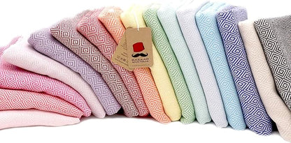 Bazaar Anatolia Turkish Beach Towel – 100% Cotton, Quick Dry, Sand Free Towel for Bathroom, Camping, Travel, Lavender – Oversized 71x39 Inches – Diamond Lilac