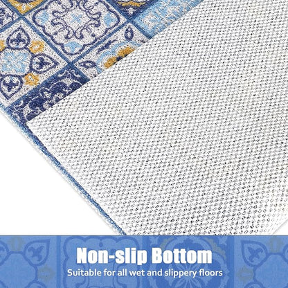 Bathtub Mat Shower Mat Non-Slip 16x 39 Inch, Soft Comfort Bath Mat with Drainage Holes, PVC Loofah Massage Bathmat for Shower, Tub, Bathroom, Wet Areas, Quick Drying