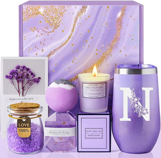 Birthday Gifts for Women - Relaxing Spa Gift Basket Set, Gifts for Women Who Have Everything, Christmas, Valentine's Day, Mothers Day Gifts, Galentines Day Gifts, Gifts for Mom Best Friend Grandma (N)