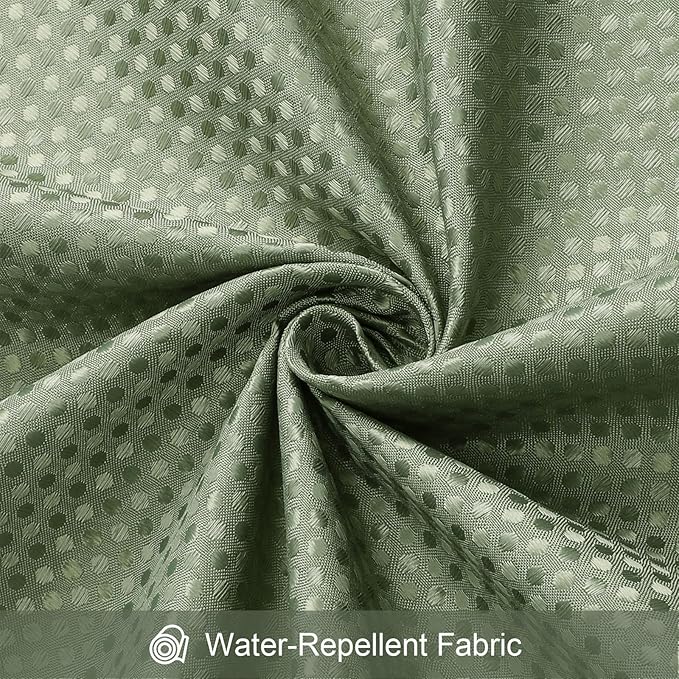 3 in 1 Shower Curtain Set, Sage Green Waffle Shower Curtain and PEVA Liner Set with 12 Stainless Steel Shower Curtain Hooks, Waterproof Fabric Shower Curtains for Bathroom, 72 W x 72 H