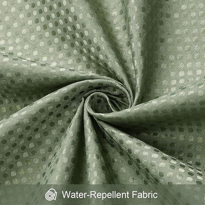 3 in 1 Stall Half Size Shower Curtain Set-36 W x 72 H, Sage Green Waffle Waterproof Fabric and PEVA Liner Set with Stainless Steel Hooks