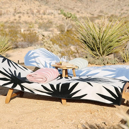 Laguna Beach Textile Co. Tropical Cabana Beach Towel - Oversized, Plush 630 GSM Cotton - Agave Blue
