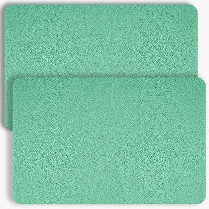 Non-Slip Bathtub Mat, 2 Pack Anti Slip Shower Mat, Fast Drying Bathtub Mats, Foot Scrubber Mat, Anti Slip Mat for Tub, Floor, Bathroom, Kitchen, Home, Hotel (Light Green 24"×16"+24"×16")