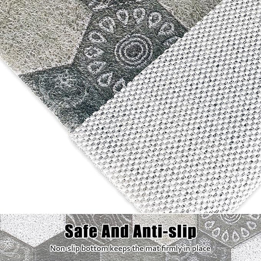 Square Shower Mat Non Slip: 27x27 Inch Extra Large Shower Floor Mat with Drain Hole in Middle - Soft PVC Loofah Bath Mat for Shower - Anti Slip Shower Stall Mat for Elderly and Kids