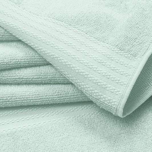 GLAMBURG Ultra Soft 24-Piece Towel Set - 100% Pure Ringspun Cotton, Contains 8 Oversized Bath Towels 27x54, 8 Hand Towels 16x28, 8 Wash Cloths 13x13 - Ideal for Everyday use, Hotel & Spa - Sea Green