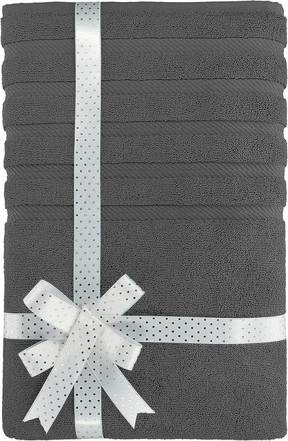 American Soft Linen 35x70 Jumbo Large Bath Towels, 600 GSM 100% Cotton Turkish Bath Sheet, Oversized Luxury Bath Towels for Bathroom Beach and Pool, Dark Gray