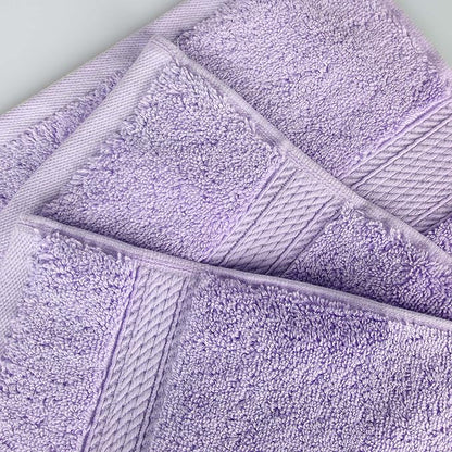 Superior Egyptian Cotton Pile Bath Towel Set of 4, Ultra Soft Luxury Towels, Thick Plush Essentials, Absorbent Heavyweight, Guest Bath, Hotel, Spa, Home Bathroom, Shower Basics, Purple