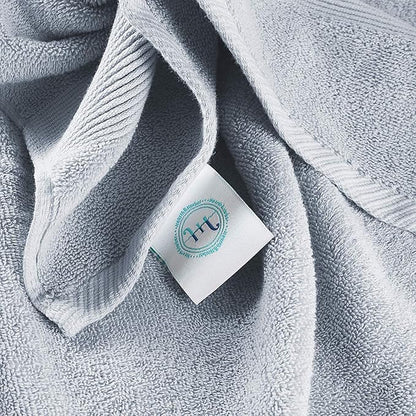 Hearth & Harbor Bath Towels for Bathroom - 100% Ring Spun Cotton Luxury Bathroom Towels - Ultra Soft & Highly Absorbent, Bath Towels Set of 10 - Ice Blue