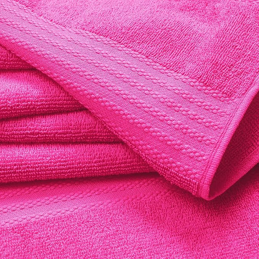 GLAMBURG Ultra Soft 6-Piece Hand Towel Set 16x28-100% Ringspun Cotton - Durable & Highly Absorbent Hand Towels - Ideal for use in Bathroom, Kitchen, Gym, Spa & General Cleaning - Hot Pink