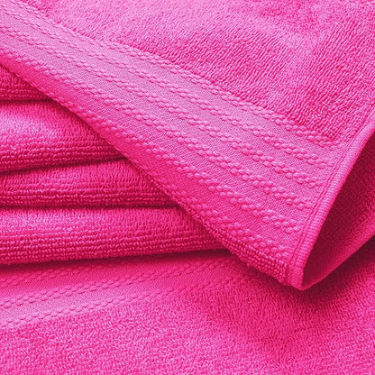 GLAMBURG Ultra Soft 12-Piece Washcloths Set 13x13-100% Ringspun Cotton - Durable & Highly Absorbent Face Towels - Ideal for use in Bathroom, Kitchen, Gym, Spa & General Cleaning - Hot Pink