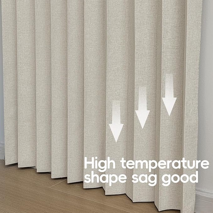 Accordian Door Curtain, 100% Blackout Folding Magnetic Doorway Curtains,Linen Style Closet Doors,for Room Divider,Privacy Protection（W72 x L78,Off White,1 Panel）