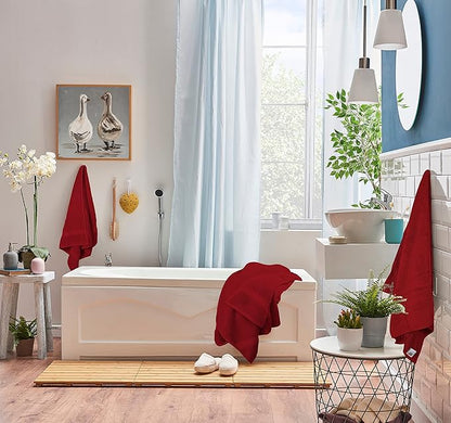 Utopia Towels 8 Piece Luxury Towel Set – Majestic Plush, Super Absorbent & Quicker-to-Dry, Thick 100% Ring Spun Cotton Towels for Bathroom, Spa & Hotel – 2 Bath, 2 Hand, 4 Washcloths,Red