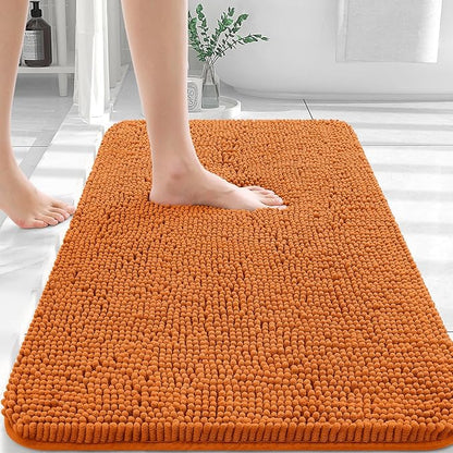 OLANLY Bathroom Rugs 30x20, Extra Soft Absorbent Chenille Bath Rugs, Rubber Backing Quick Dry, Machine Washable Bath Mats for Bathroom Floor, Tub and Shower, Home Decor Accessories, Clay