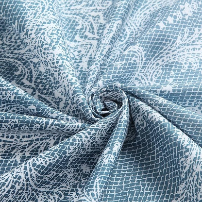 Extra Long Shower Curtain - Chantilly Lace Design, Heavyweight Polyester, Storm Blue to White Ombre, 72" W x 84" H
