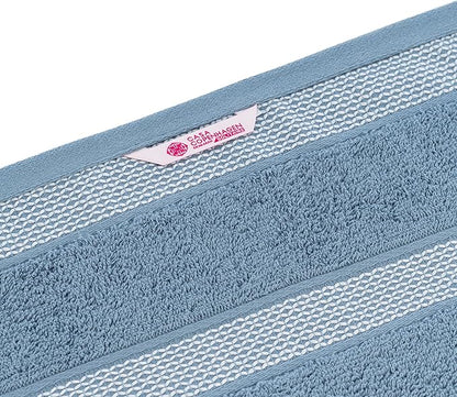 CASA COPENHAGEN Solitaire Mix 6 Pieces Towel Set- Grey Violet + Dusty Blue, 600 GSM 2Bath Towel 2Hand Towel 2Washcloth, Designed in Denmark Made of Soft Egyptian Cotton for Bathroom, Kitchen & Shower