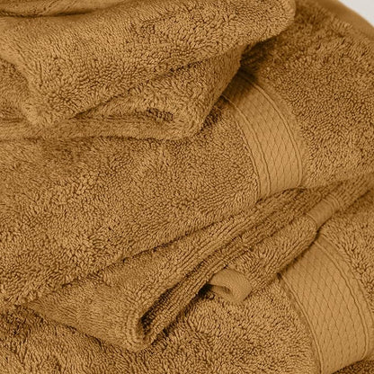 Superior Egyptian Cotton Pile 3-Piece Towel Set, Includes 1 Bath, 1 Hand, 1 Face Towel/Washcloth, Heavyweight, Ultra Soft Luxury Towels, Thick Plush Essentials, Guest Bath, Spa, Hotel Bathroom, Gold