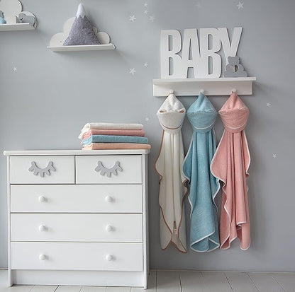 Premium Baby Bath Towel - Rayon Made from Bamboo Hooded Baby Towels - Newborn Baby Towel with Hood - Large Hooded Towel for Newborn Infant Boy Girl (White)