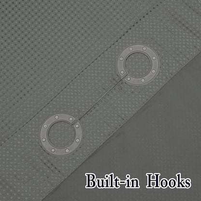 Gibelle Stall Small Shower Curtain 36x74, Waffle Weave Shower Curtain with Snap-in Fabric Liner Set, No Hooks Needed, Hotel Style with Mesh Top Window, Grey