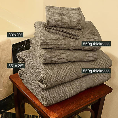 Preston Lane Douro Bath Towel Set – 2 Pack Luxury Cotton Towels, Ultra Soft & Absorbent, Quick-Dry Spa-Quality Bathroom Towels, Made in Portugal, Eucalyptus