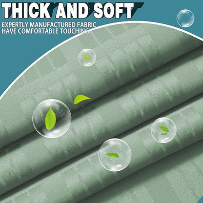 Conbo Mio Extra Wide No Hook Sage Green Shower Curtain with Snap in Liner Set, 108" x 74" Hotel Luxury Shower Curtains for Bathroom with See Through Top Window, Waterproof, Washable 108W x 74H