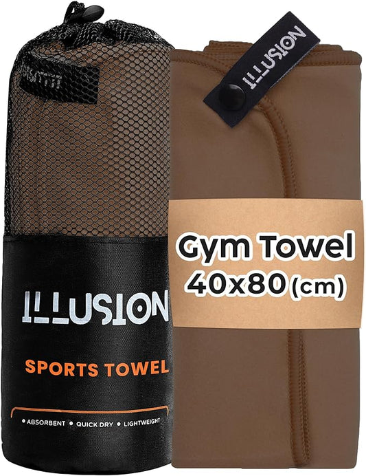 illusion Small Microfiber Gym Towels for Men and Women Active Sports (32" L x 16''W)-Lightweight Quick Dry Gym Towel for Sweat-Workout Towels Ideal for Yoga, Camping, Running, and Outdoor Activities