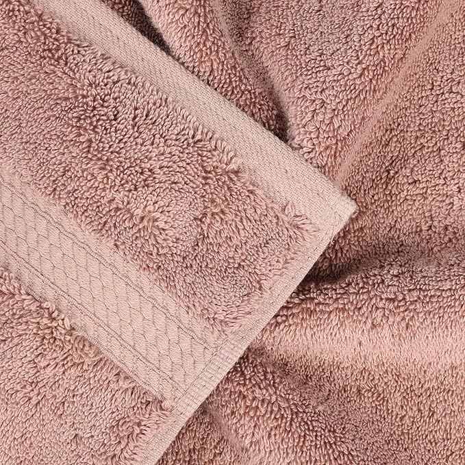 BLUENILEMILLS Madison Egyptian Cotton Face Towel/Washcloth Set, for Kitchen, Bathroom, Shower, Plush, 800 GSM, Highly Absorbent and Ultra-Soft Face Towels, Washcloths, Set of 6, Muted Mauve