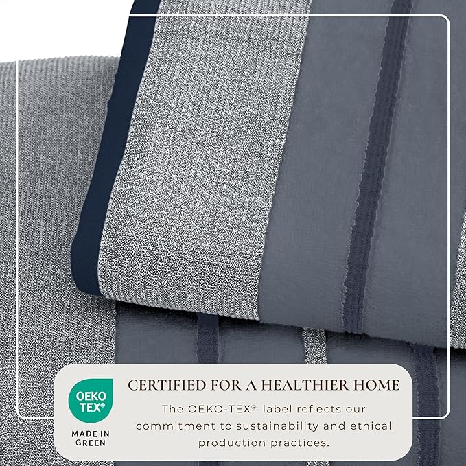 Great Bay Home Decorative Oversized Bath Sheet Set - Luxury Cotton 2 Pack 68x35 Extra Large Towels - Luxurious, Ultra-Soft, Durable Towels for Bathroom Decor (Blue)