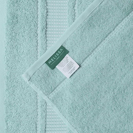 Melissa Linen Fingertip Towels 4 Pack, 100% Turkish Cotton, Small Hand Towels for Body and Face, 12 x 18 in, Soft and Absorbent, Quick Dry, (Aqua Green Fingertip Towels)
