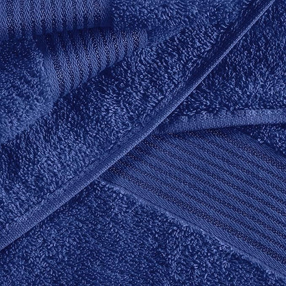 BELZZI Home Ultra Soft 4 Pack Oversized Bath Towel Set 27x54, Cotton Compact Bath Towels, Highly Absorbant Eco-Friendly Quickdry & Lightweight Towel, Ideal for Gym Travel Camp Pool - Navy Blue