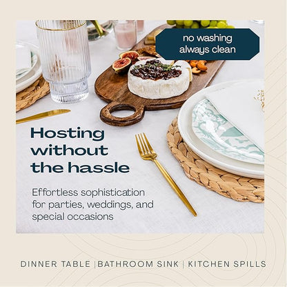 Disposable Linen-Feel Guest Hand Towels [MEDIUM SIZE - Pack of 3000] - Disposable Cloth-Like Bathroom Napkins - Soft And Absorbent Paper Napkin For Kitchen, Bathroom, Party, Wedding, Or Event
