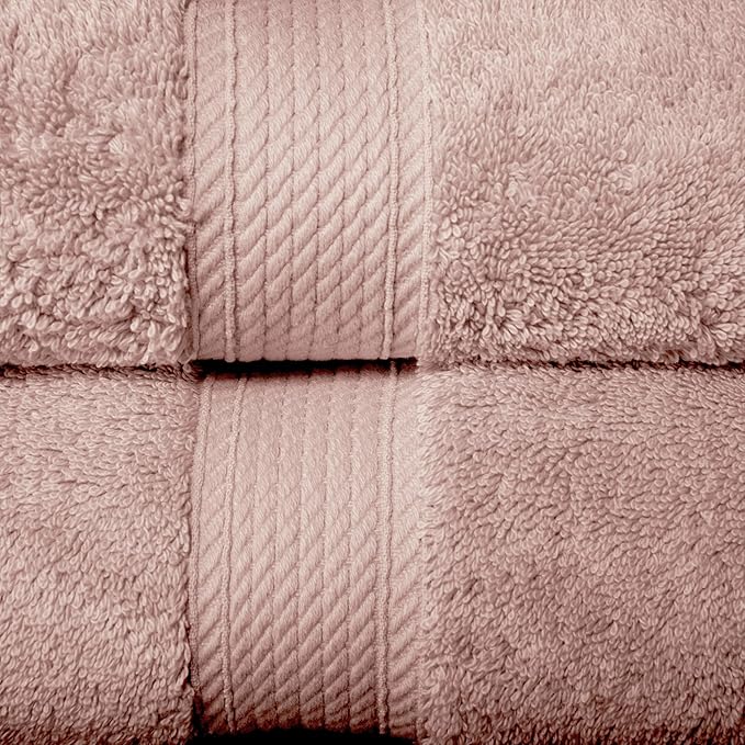 BLUENILEMILLS Madison Egyptian Cotton Hand Towels, Towel Set for Bathroom, Shower, Spa, Hotel, Plush, 800 GSM, Gym, Highly Absorbent and Ultra-Soft Towels, Bath Essentials, Set of 4, Muted Mauve