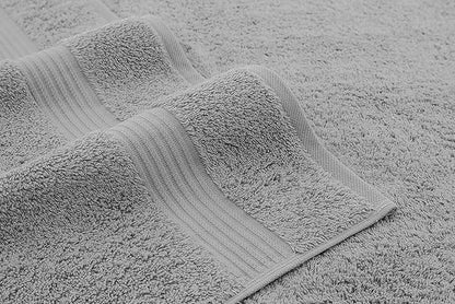 American Veteran Towel, 100% Cotton Turkish Bath Towels for Bathroom 4 Pack, 27x54 Extra Large Premium Soft Drying Bathroom Towels, Light Gray