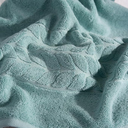 BAGNO MILANO Organic Turkish Cotton Bath Towels, Luxury Jacquard Collection, Certified Organic Highly Absorbent, Soft-Plush Towel Set (Mint, 2 Pcs Bath Towel Set)